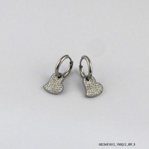 Steel Heart Hoops Earring