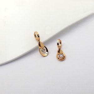 Highh Polish Crystal Hoops