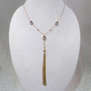 Crystal Tassel Long Necklace