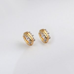 Crystal U Hoops Earring