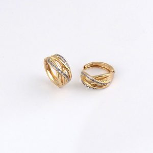 2 Colour Crystal Hoop Earring