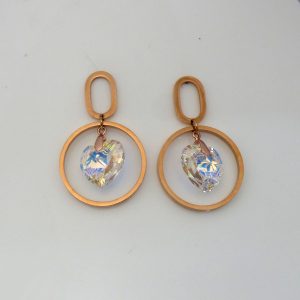Crystal Heart Drop Earring