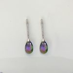 Crystal Pear Drop Hoops Earring