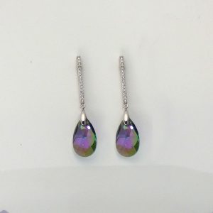 Crystal Pear Drop Hoops Earring