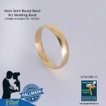 9K 4MS Half Round Wedding Band