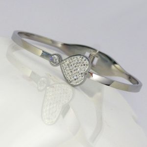 Steel Heart Bangle