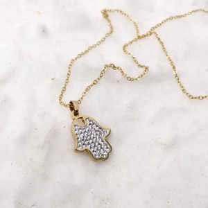 Crystal Hamsa Necklace