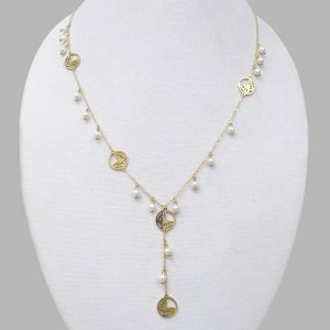 Syn Pearl Butterfly Charms Necklace