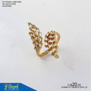 Ladies GP Adj Stone Ring Free Size