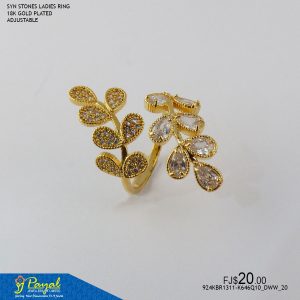 Ladies GP Adj Stone Ring Free Size