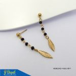 Black Crystal Leaf Earring
