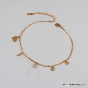 Stone Anklet 18K Gold Plated