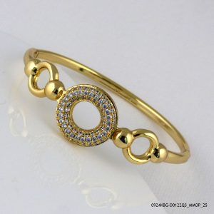 14k Gold Plated Stone Bangle