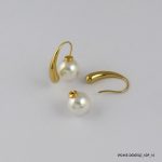 Syn Pearl Hoops Gold Plated