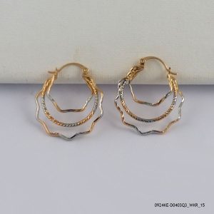 2 Color Hoops Gold Plated