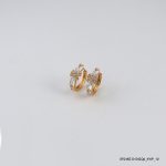 Stone Hoops 18K Gold Plated