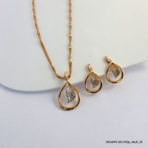 Stone Pendant Set 18K Gold Plated