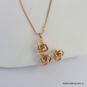 Spiral Pendant Set 18K Gold Plated