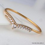 18K Gold Plated Stone V Bangle