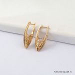 Retro Stone 18KGP Hoops