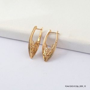 Retro Stone 18KGP Hoops