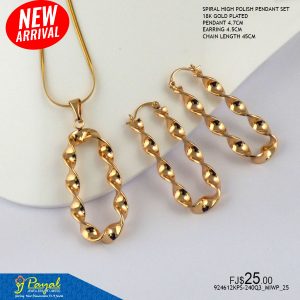 SPIRAL H/POLISH 18KGP P/SET