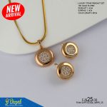 LUXURY STONE PENDANT SET 18KGP