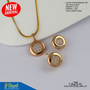 LUXURY STONE PENDANT SET 18KGP