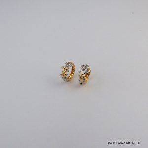 2 Color Leaf Hoops Gold Plated