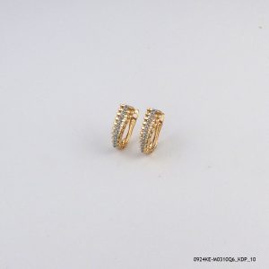 2 Color V Hoops Gold Plated