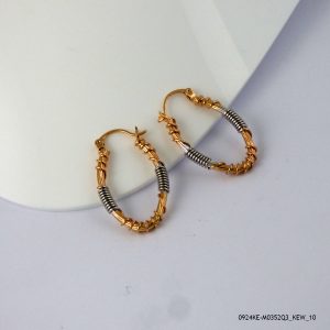 2 Color Spiral Hoops Gold Plated