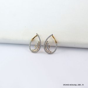 2 Color Earring Gold Plated