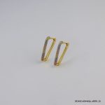 3 Color Stone Hoops Gold Plated