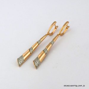 2 Color Dangling Hoops Gold Plated
