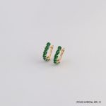 Syn Emerald Hoops Gold Plated