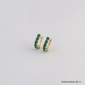 Syn Emerald Hoops Gold Plated