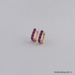 Syn Ruby Hoops Gold Plated