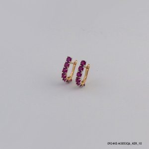 Syn Ruby Hoops Gold Plated