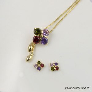 Multi Color G/P Necklace Set