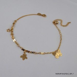 18KGP Butterfly Anklet