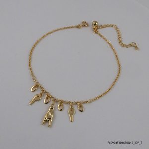 18KGP Multi Charms Anklet