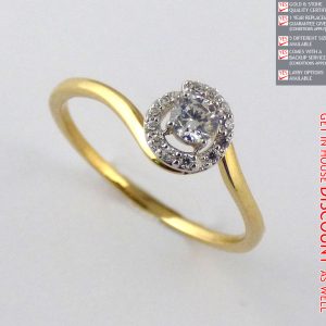Ladies CZ Gold Ring US5