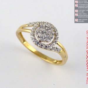 Ladies CZ Gold Ring US5