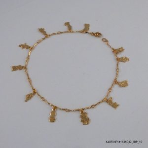 18KGP Multi Charms Anklet