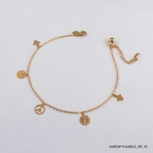 18KGP Vintage Charms Anklet