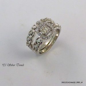 Luxury 2pc Silver Ring US6