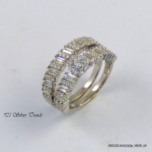 Luxury 2pc Silver Ring US6