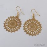 18KGP RETRO DANGLING EARRINGS