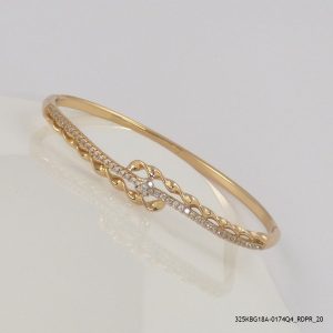 18KGP TWIST CRYSTAL BANGLESN