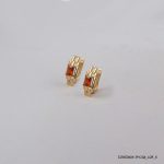 18KGP SYN GARNET U HOOPS